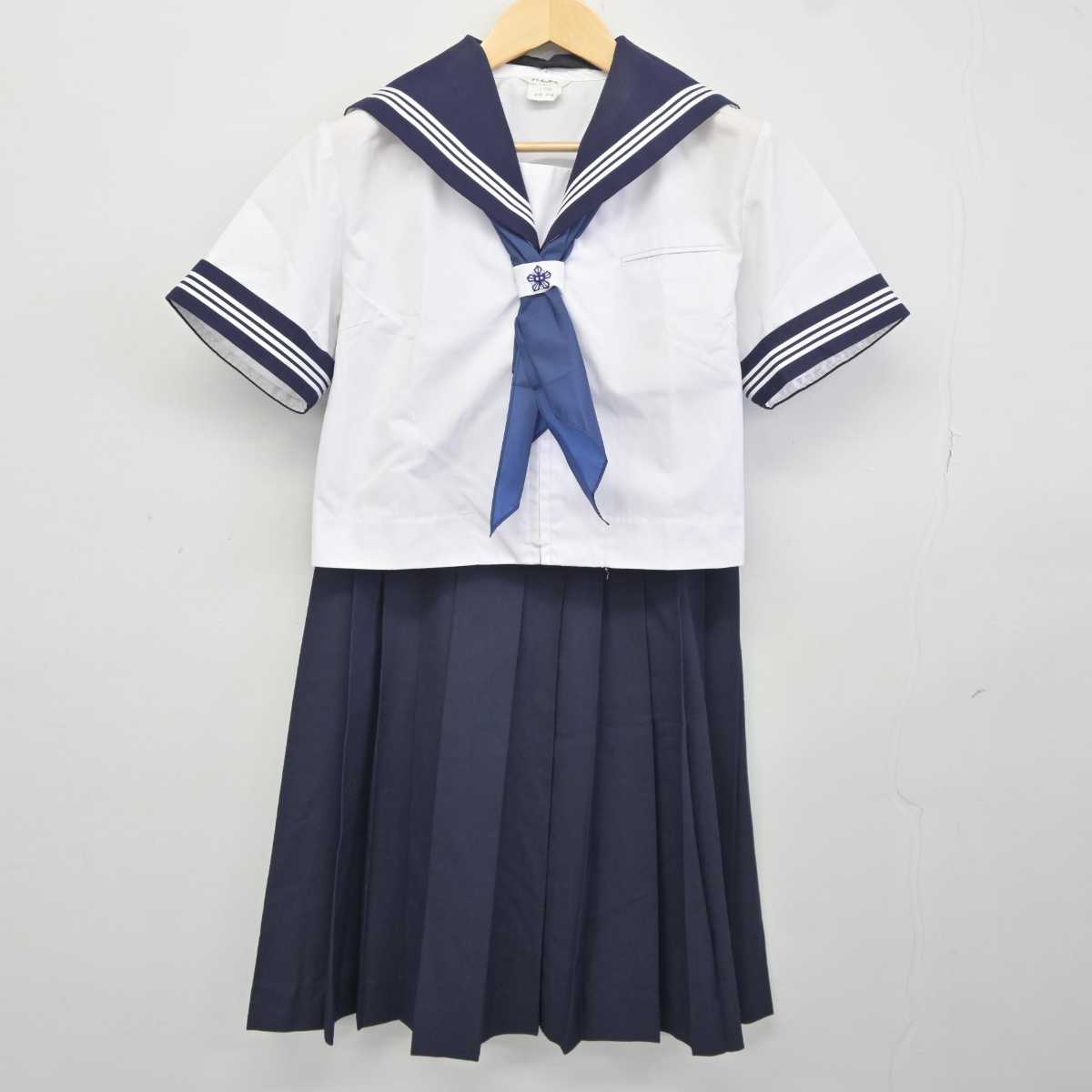 【中古】埼玉県 仲町中学校 女子制服 5点 (セーラー服・セーラー服・スカート) sf043451