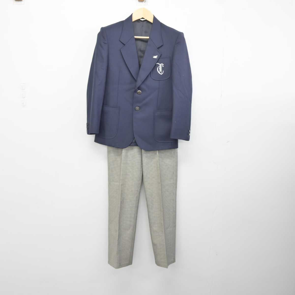 【中古】神奈川県 茅ケ崎中学校 男子制服 2点 (ブレザー・ズボン) sf043503