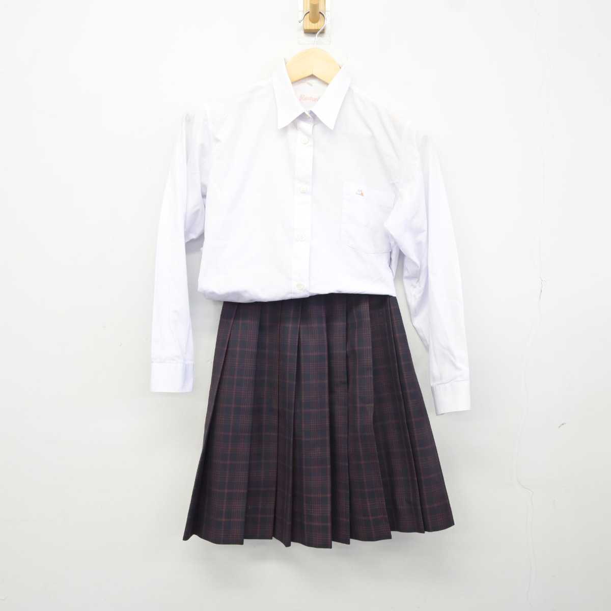 【中古】石川県 小松明峰高等学校 女子制服 2点 (シャツ・スカート) sf043511