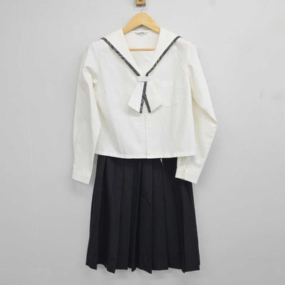 【中古】富山県 新湊中学校 女子制服 3点 (セーラー服・セーラー服・スカート) sf043535