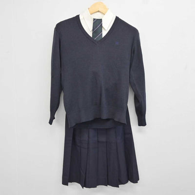 【中古】三重県 三重高等学校 女子制服 5点 (ブレザー・ニット・シャツ・スカート) sf043537