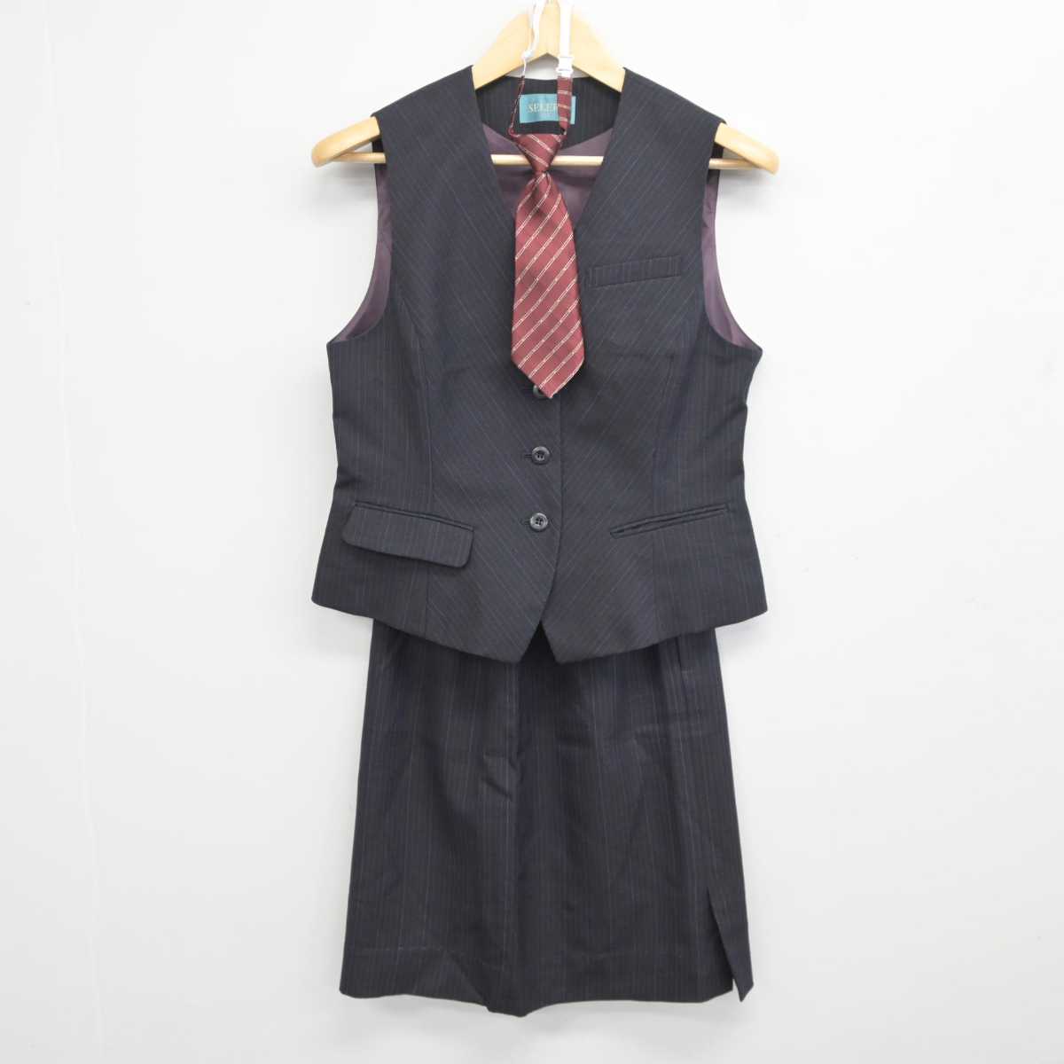 【中古】 事務服 女子制服 3点 (ベスト・スカート) sf043542