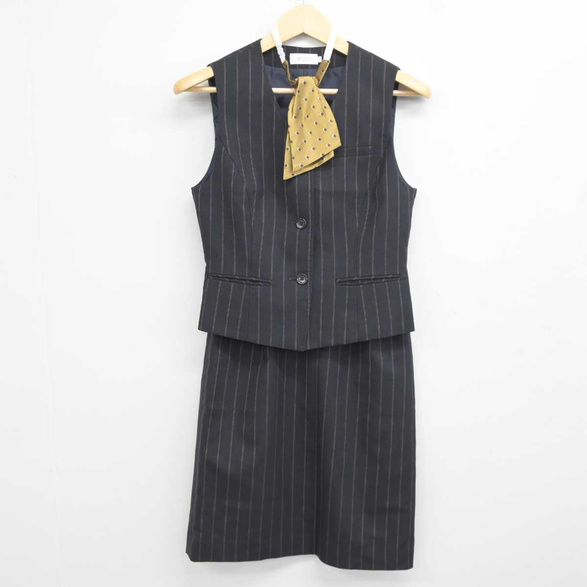 【中古】 事務服 女子制服 3点 (ベスト・スカート) sf043543