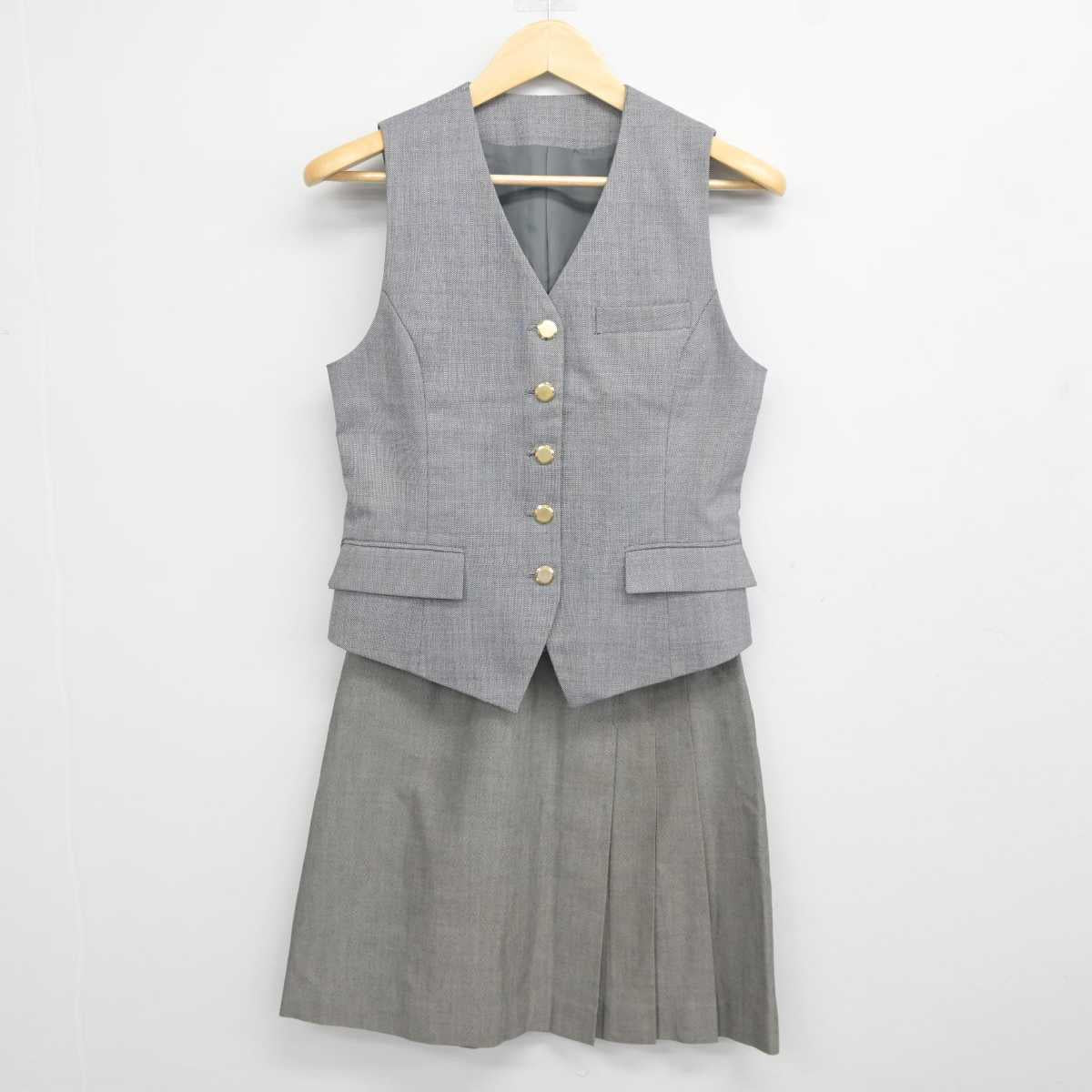 【中古】 事務服 女子制服 2点 (ベスト・スカート) sf043549