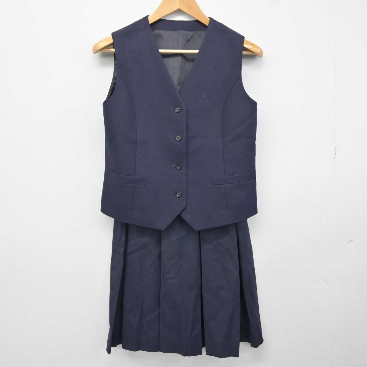 【中古】茨城県 結城東中学校 女子制服 4点 (ブレザー・ベスト・スカート) sf043574