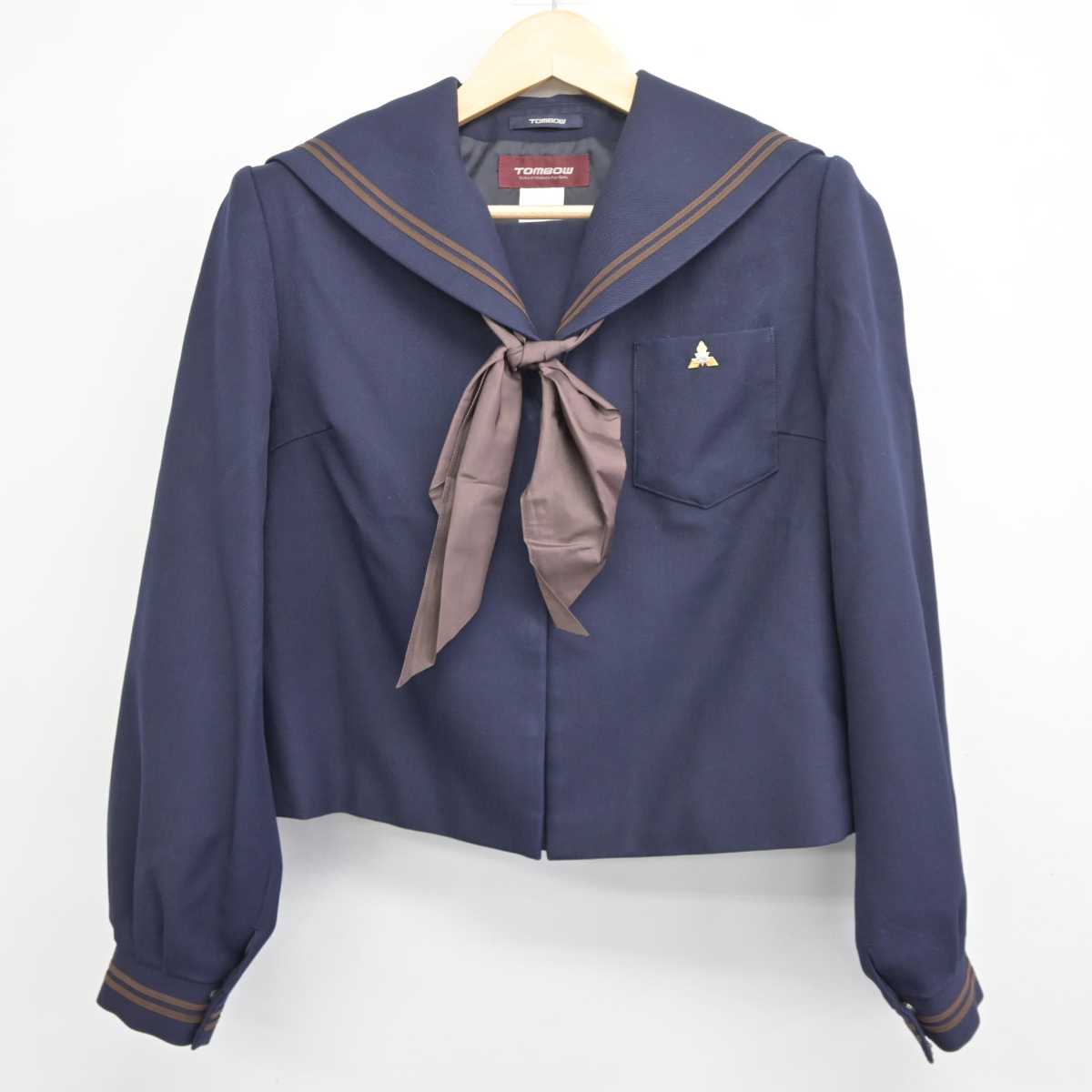 【中古】富山県 新湊高等学校 女子制服 4点 (セーラー服・スカート) sf043575