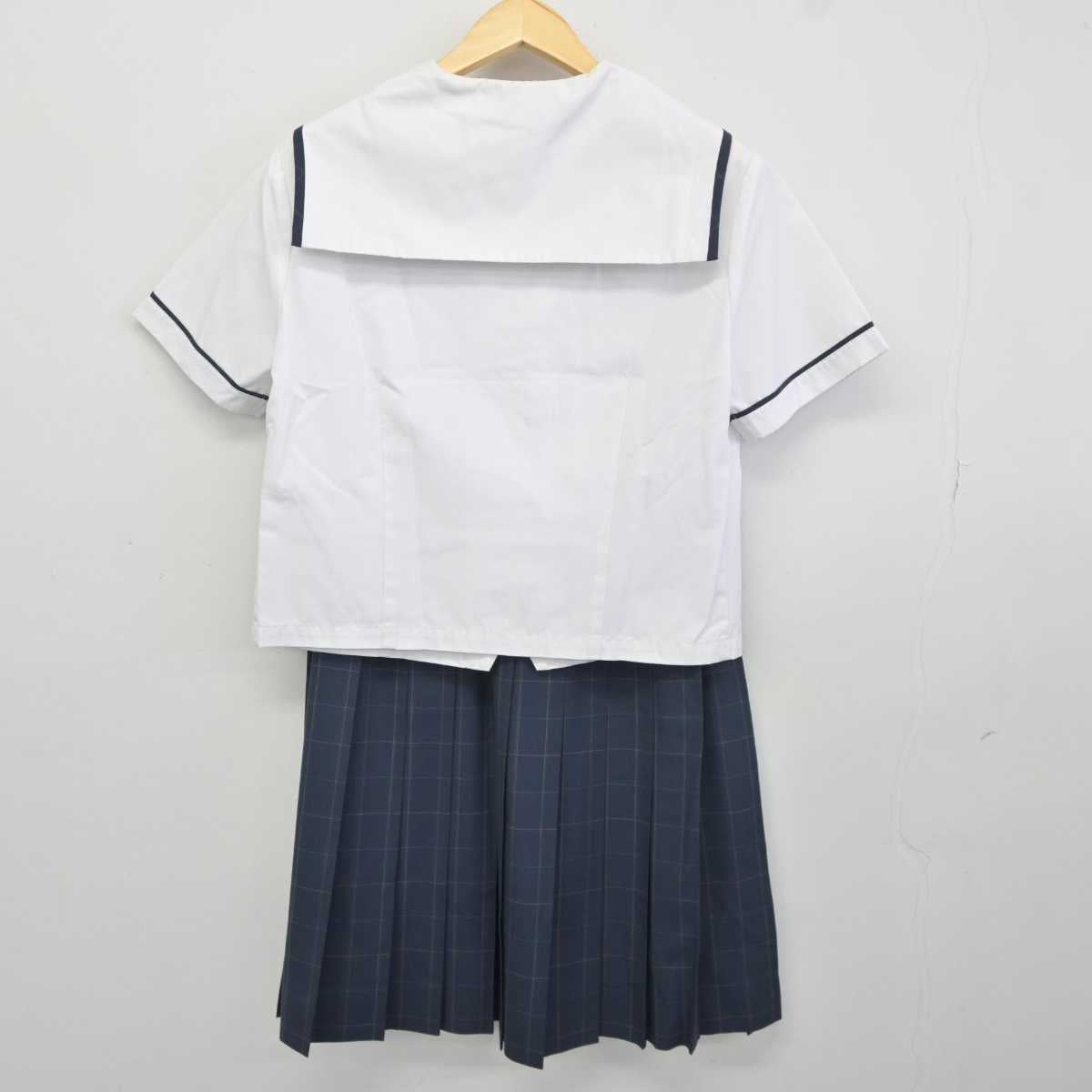 【中古】富山県 新湊高等学校 女子制服 3点 (セーラー服・ニットベスト・スカート) sf043576