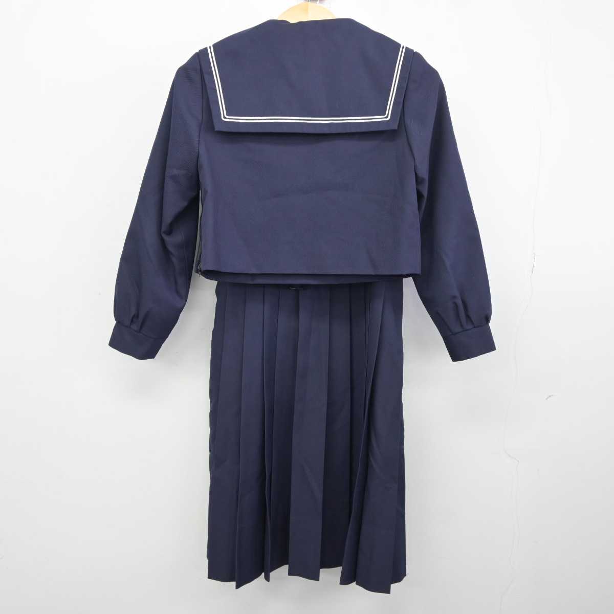 【中古】福岡県 那珂川南中学校 女子制服 3点 (セーラー服・ジャンパースカート) sf043580