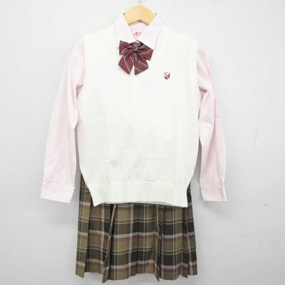 【中古】東京都 京華女子中学校 女子制服 5点 (シャツ・ニットベスト・スカート) sf043586