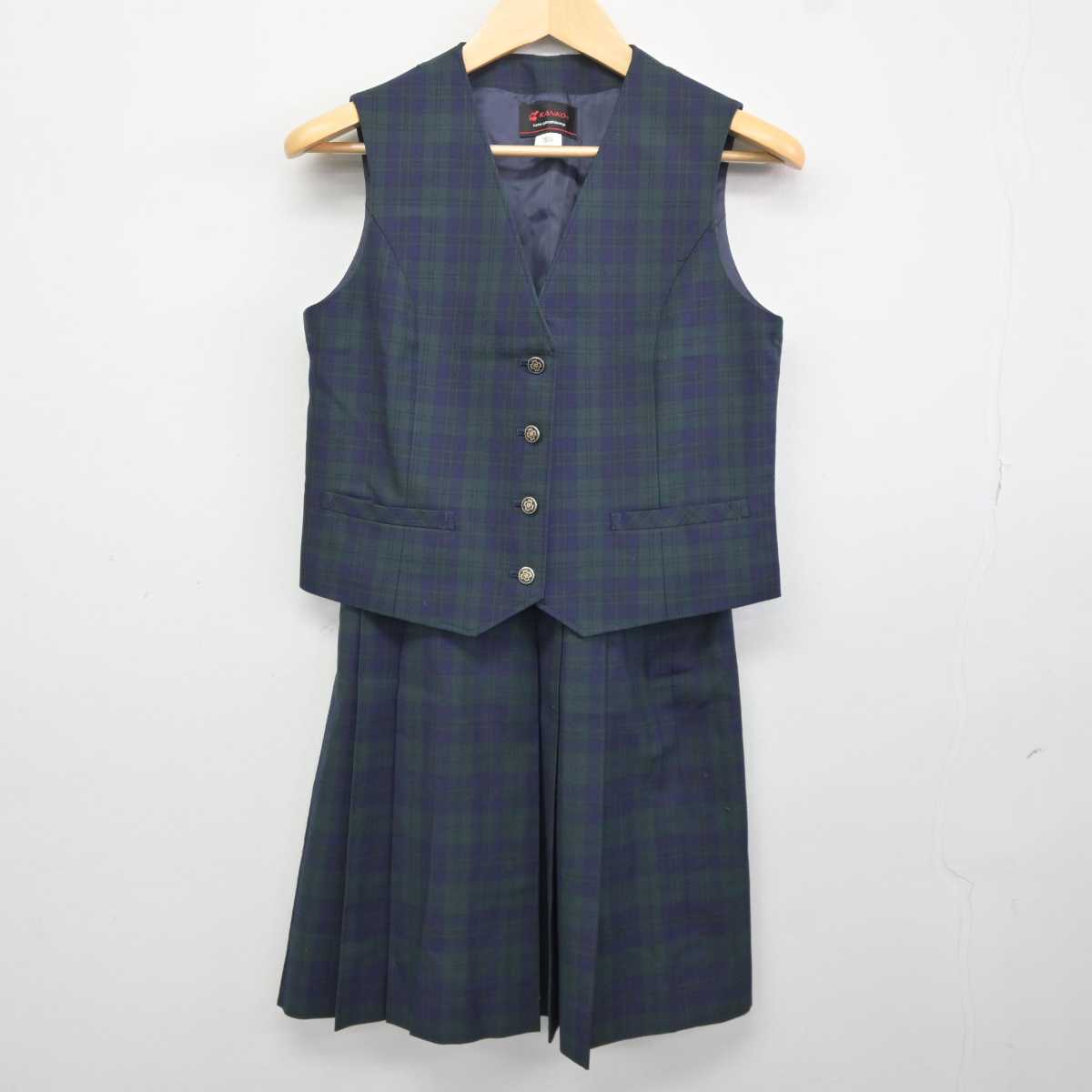 【中古】宮城県 田子中学校 女子制服 2点 (ベスト・スカート) sf043596