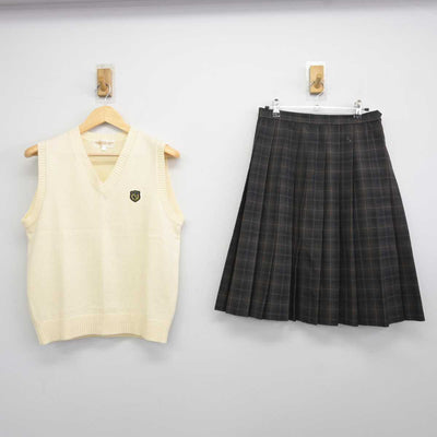 【中古】兵庫県 国際高等学校 女子制服 2点 (ニットベスト・スカート) sf043601