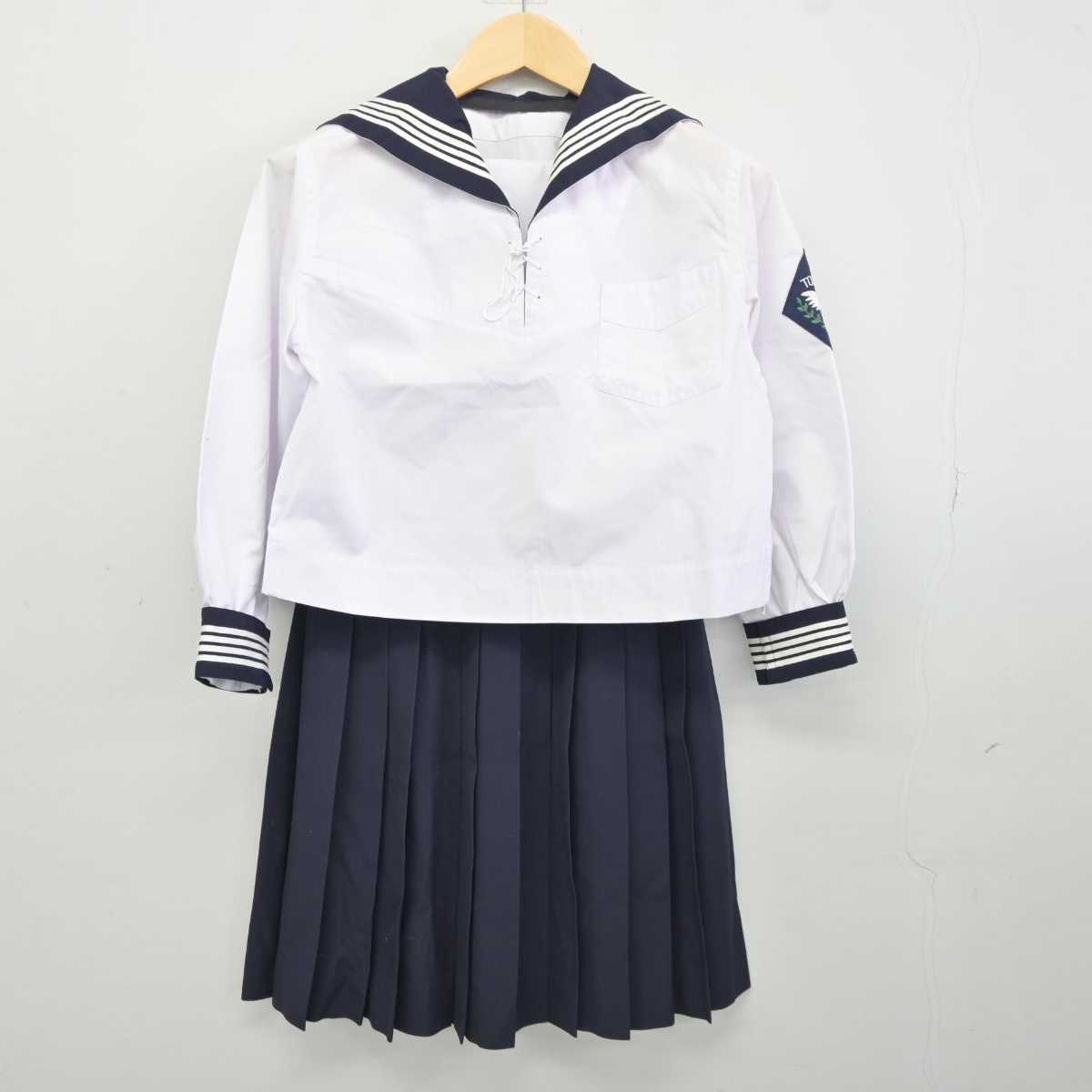 【中古】宮城県 常盤木学園高等学校 女子制服 3点 (セーラー服・スカート) sf043609