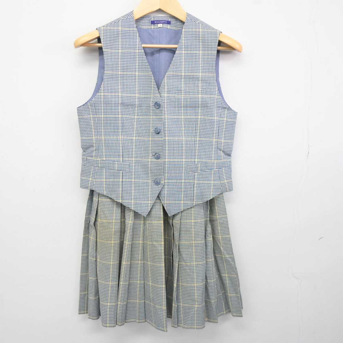 【中古】大阪府 清教学園高等学校 女子制服 2点 (ベスト・スカート) sf043612