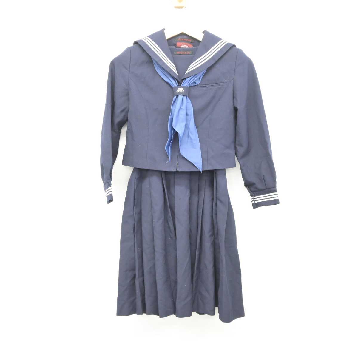 【中古】東京都 篠崎中学校 女子制服 3点 (セーラー服・ジャンパースカート) sf043629