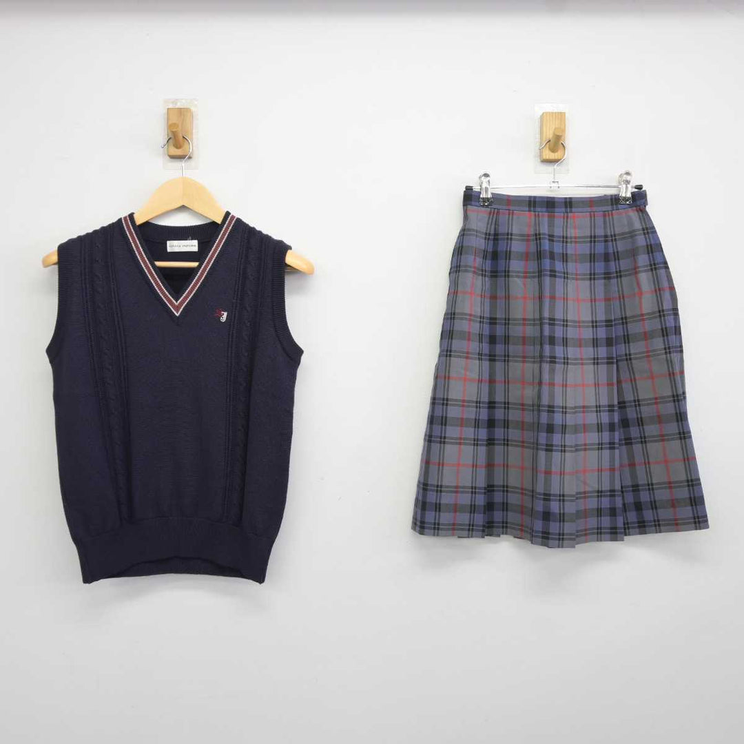 中古】茨城県 水城高等学校 女子制服 2点 (ニットベスト・スカート) sf043678 | 中古制服通販パレイド