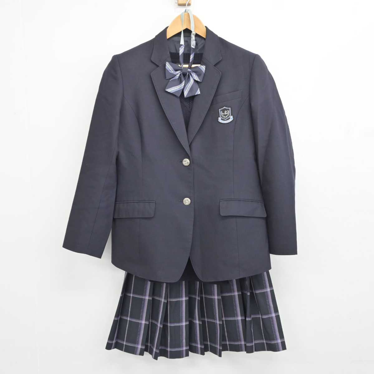 【中古】茨城県 霞ヶ浦高等学校 女子制服 4点 (ブレザー・ニット・スカート) sf043686