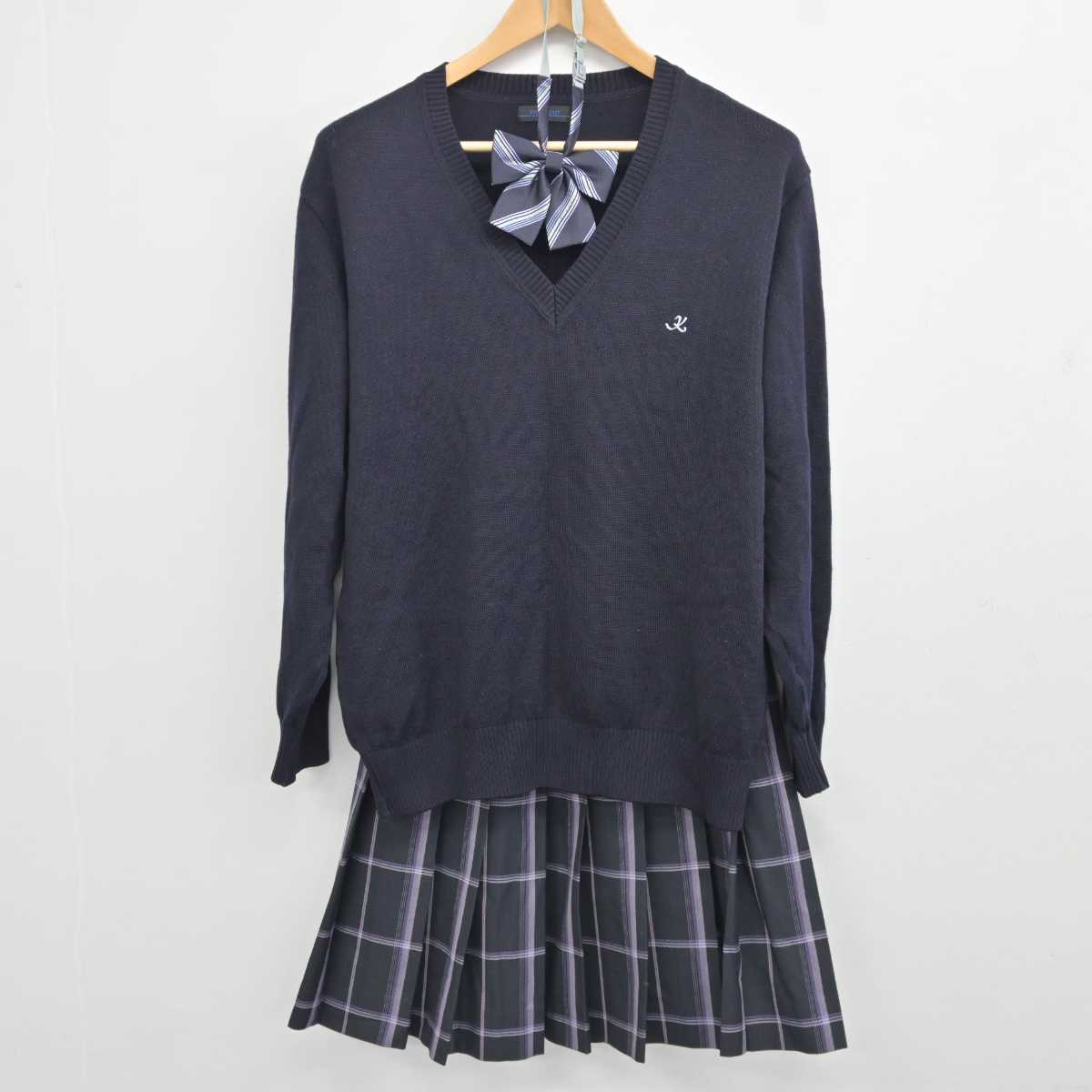 【中古】茨城県 霞ヶ浦高等学校 女子制服 4点 (ブレザー・ニット・スカート) sf043686