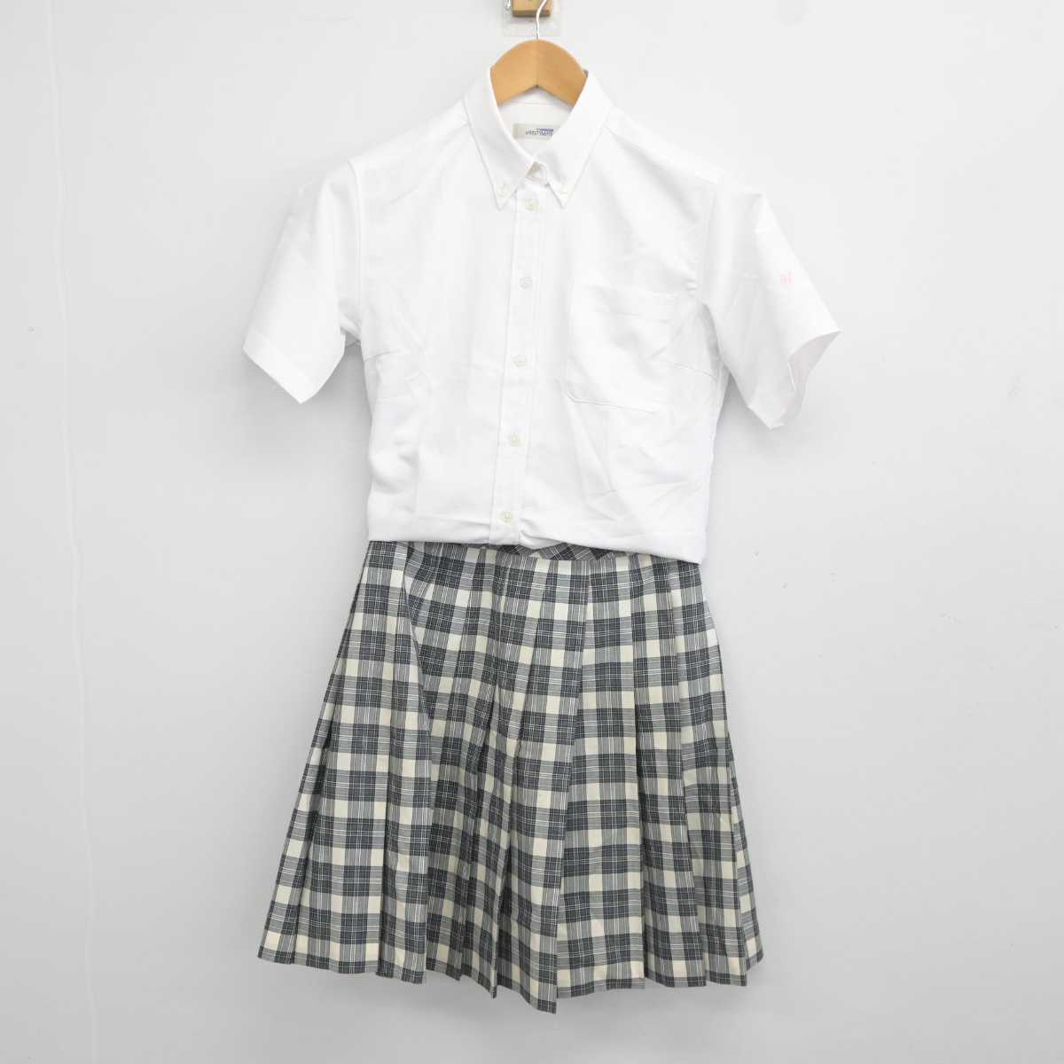 【中古】東京都 日本大学豊山女子中学校・高等学校 女子制服 3点 (ニットベスト・シャツ・スカート) sf043695