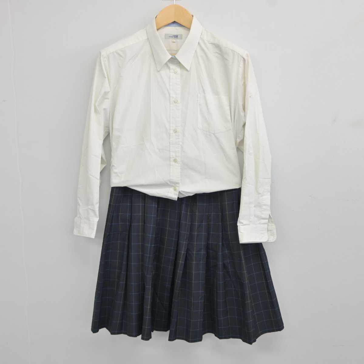 【中古】福井県 啓新高等学校 女子制服 3点 (シャツ・スカート) sf043707