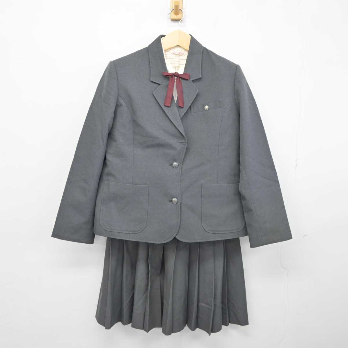 【中古】愛知県 半田農業高等学校 女子制服 5点 (ブレザー・ベスト・シャツ・スカート) sf043714