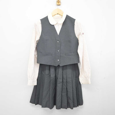 【中古】愛知県 半田農業高等学校 女子制服 4点 (ブレザー・ベスト・シャツ・スカート) sf043715