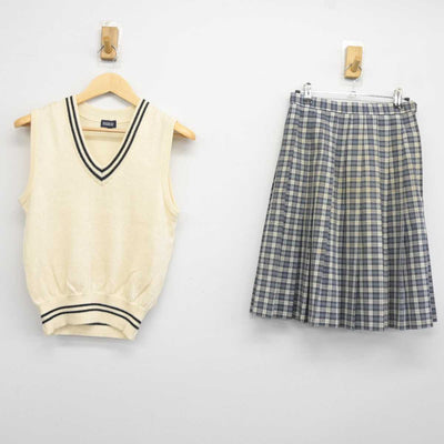 【中古】香川県 香川誠陵高等学校 女子制服 2点 (ニットベスト・スカート) sf043770