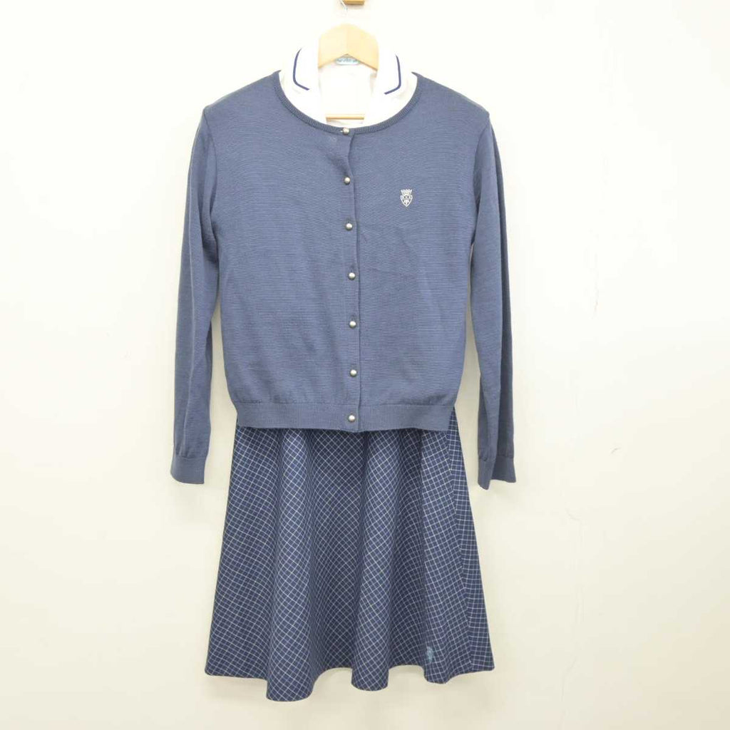 【中古】岡山県 ノートルダム清心学園清心女子高等学校 女子制服 3点 (ニット・シャツ・スカート) sf043774