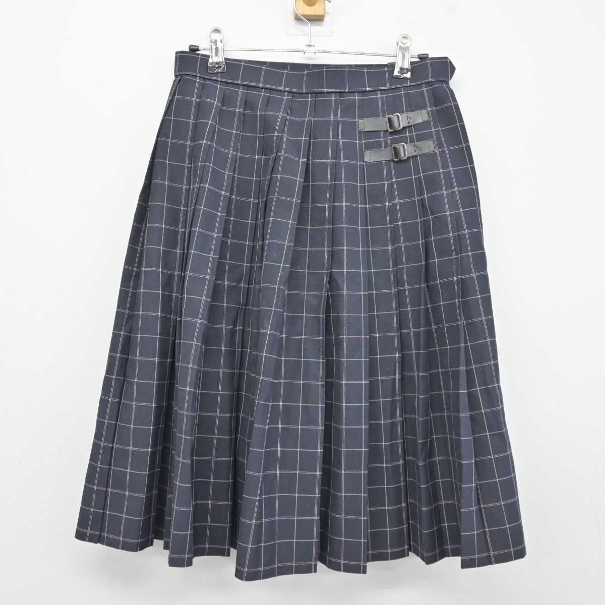 【中古】福岡県 福岡農業高等学校 女子制服 3点 (ニットベスト・シャツ・スカート) sf043785