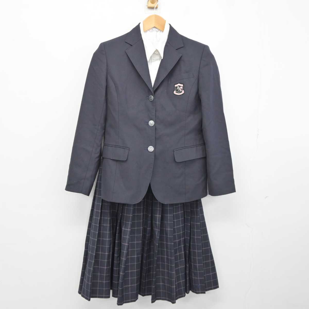 【中古】福岡県 福岡農業高等学校 女子制服 3点 (ブレザー・シャツ・スカート) sf043786