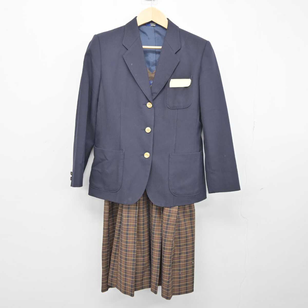 【中古】福岡県 宇美南中学校 女子制服 2点 (ブレザー・ジャンパースカート) sf043796