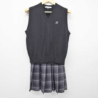 【中古】埼玉県 大妻嵐山高等学校 女子制服 3点 (ニット・ニットベスト・スカート) sf043812