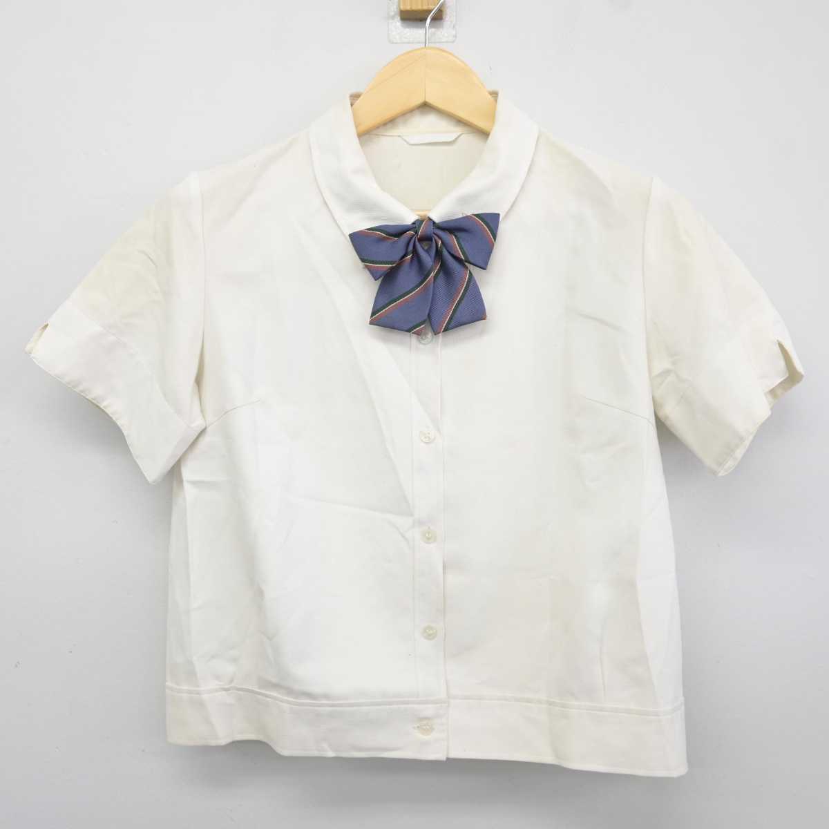 【中古】岡山県 岡山学芸館高等学校 女子制服 3点 (シャツ・ニットベスト) sf043818