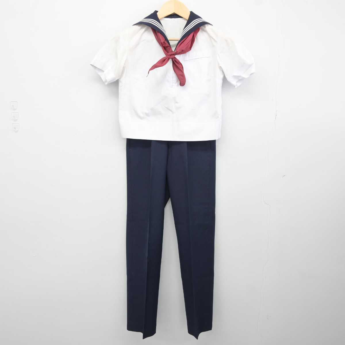 【中古】東京都 成蹊中学校 女子制服 5点 (セーラー服・ズボン・ズボン) sf043829