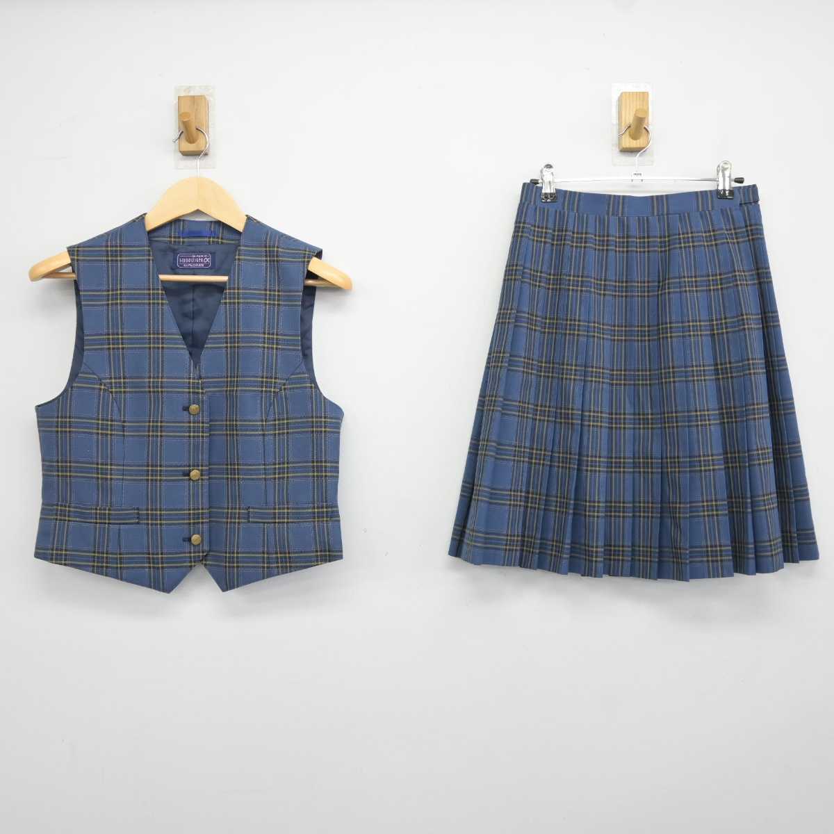 【中古】埼玉県 吉岡中学校 女子制服 2点 (ベスト・スカート) sf043835