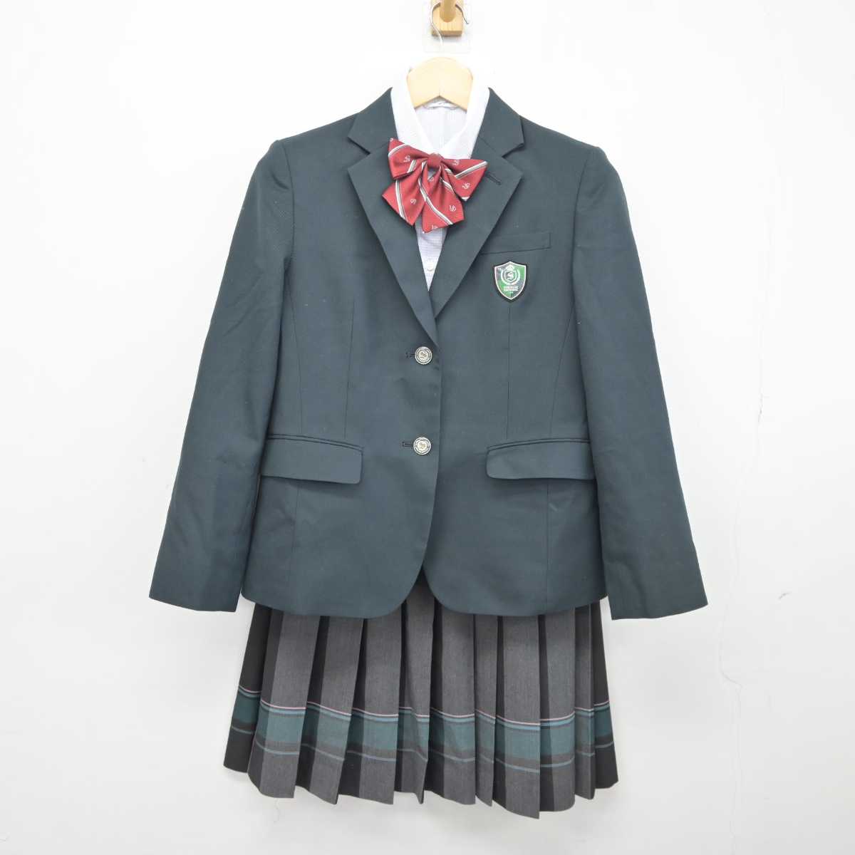 【中古】福島県 尚志高等学校 女子制服 5点 (ブレザー・ニット・シャツ・スカート) sf043856