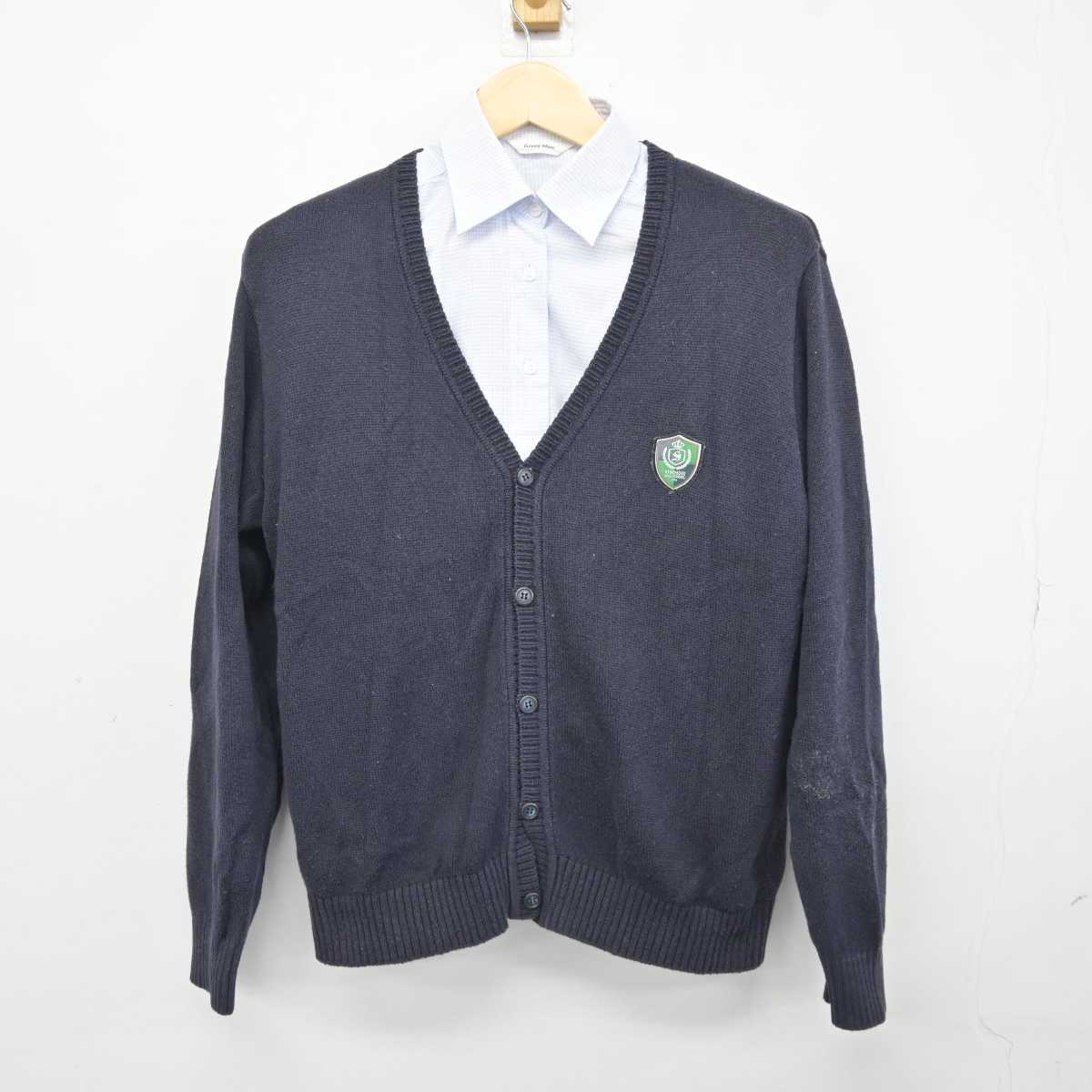 【中古】福島県 尚志高等学校 女子制服 3点 (ニット・シャツ) sf043857