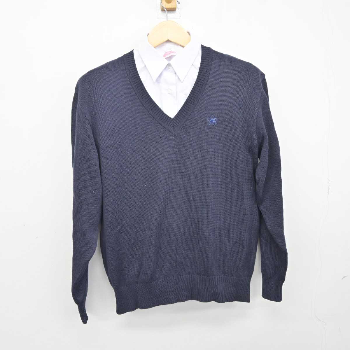 【中古】千葉県 成東高等学校 女子制服 2点 (ニット・シャツ) sf043897