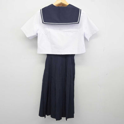 【中古】福岡県 福岡教育大学附属福岡中学校 女子制服 3点 (セーラー服・スカート) sf043902