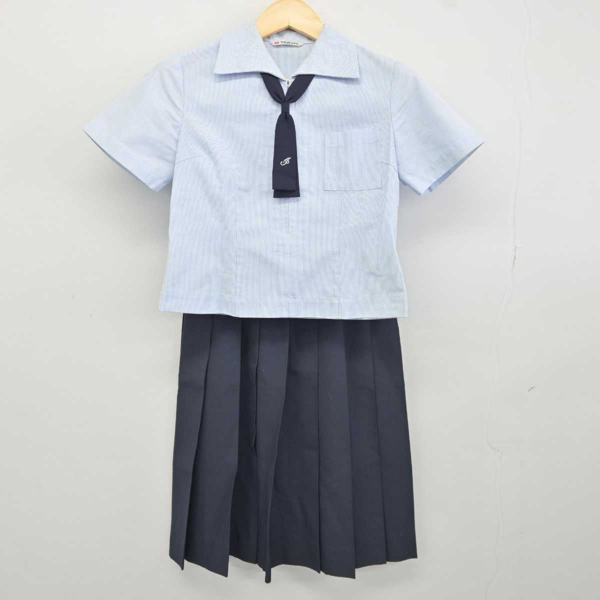 【中古】熊本県 必由館高等学校 女子制服 3点 (シャツ・ジャンパースカート) sf043910