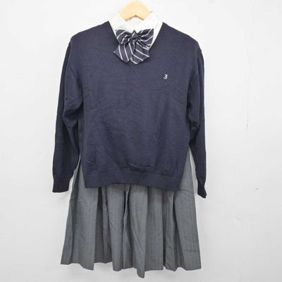 【中古】東京都 岩倉高等学校 女子制服 5点 (ブレザー・ニット・シャツ・スカート) sf043913