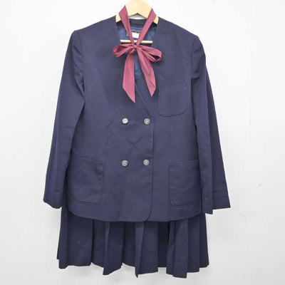 【中古】新潟県 亀田西中学校 女子制服 4点 (ブレザー・スカート) sf043925