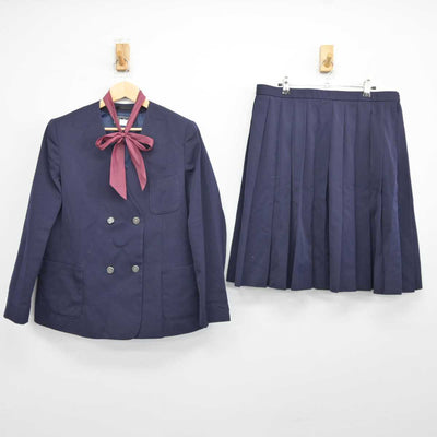 【中古】新潟県 亀田西中学校 女子制服 4点 (ブレザー・スカート) sf043925