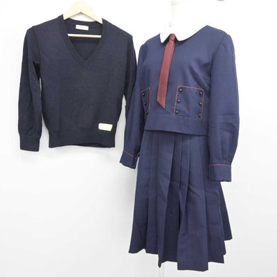 【中古】奈良県 帝塚山高等学校 女子制服 4点 (ブレザー・ニット・スカート) sf043939