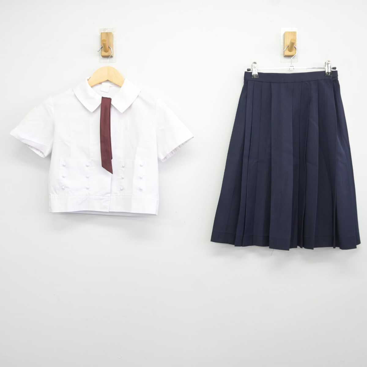 【中古】奈良県 帝塚山高等学校 女子制服 3点 (シャツ・スカート) sf043941