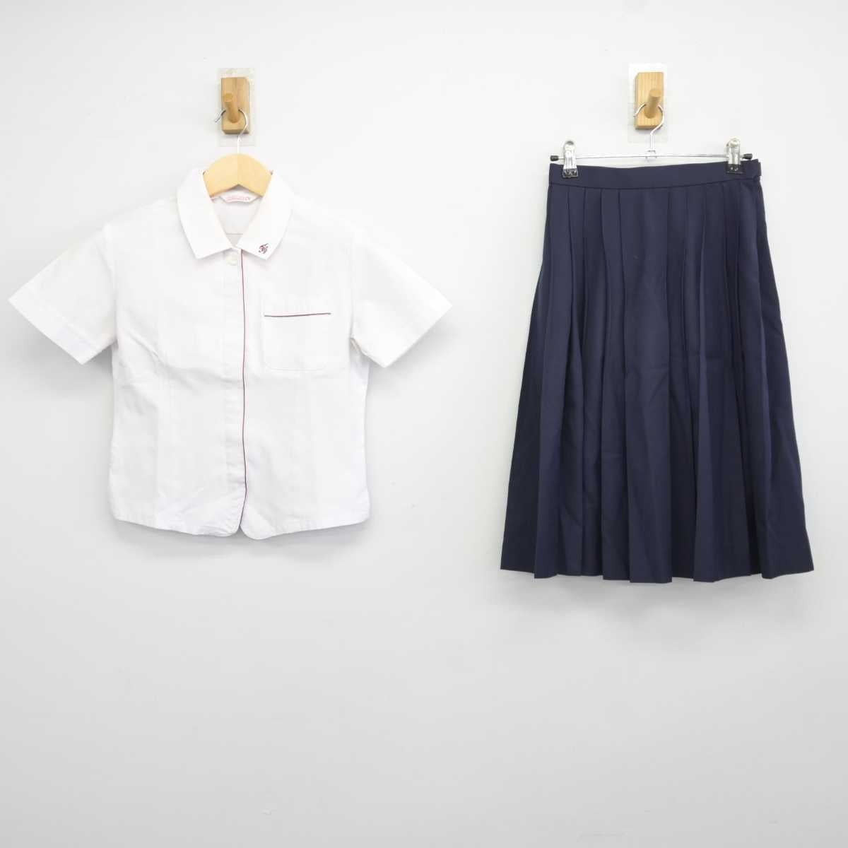 【中古】奈良県 帝塚山高等学校 女子制服 2点 (シャツ・スカート) sf043942