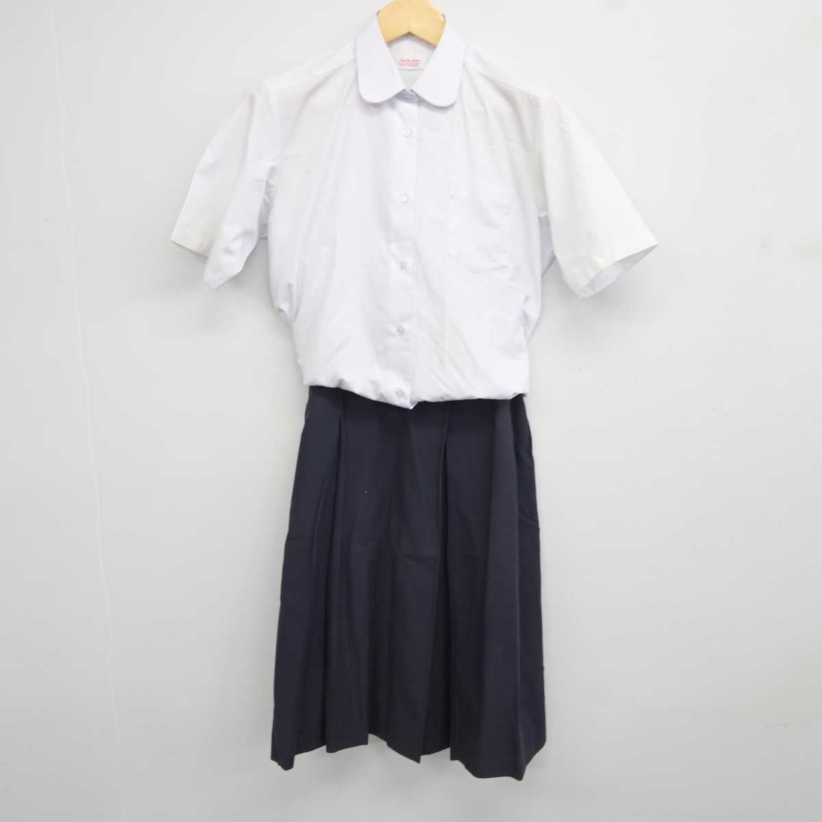 【中古】静岡県 観山中学校 女子制服 2点 (シャツ・スカート) sf043960