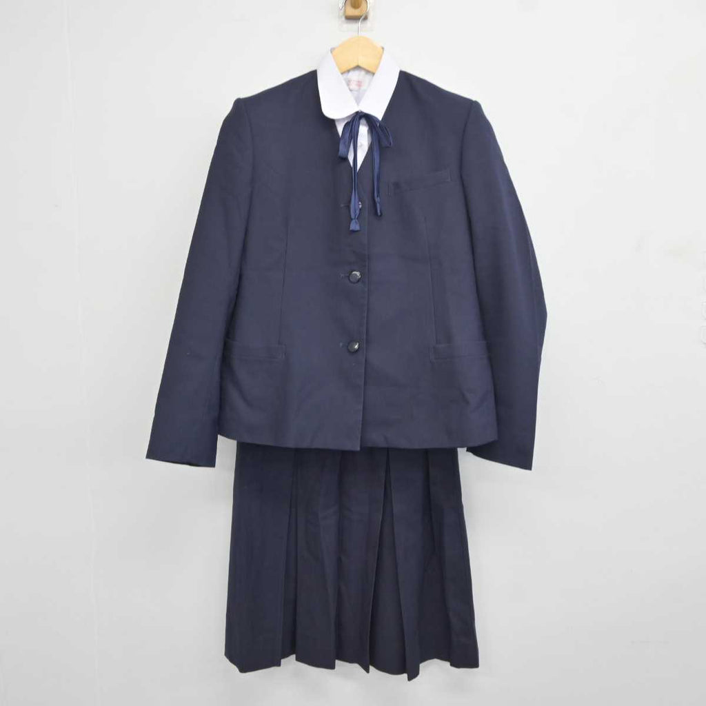 【中古】静岡県 観山中学校 女子制服 5点 (ブレザー・ベスト・シャツ・スカート) sf043961