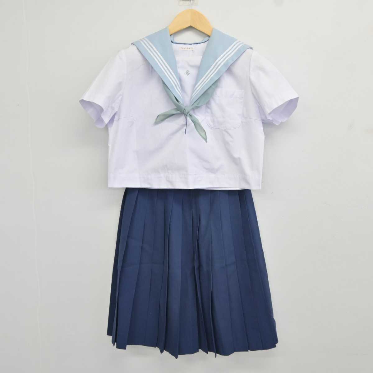 【中古】愛知県 愛知淑徳中学校高等学校 女子制服 3点 (セーラー服・スカート) sf043981