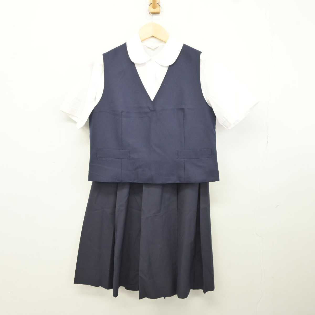 【中古】群馬県 前橋市立第七中学校 女子制服 3点 (ベスト・シャツ・スカート) sf044031