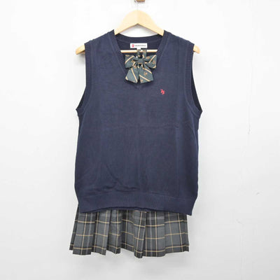 【中古】東京都 上水高等学校 女子制服 3点 (ニットベスト・スカート) sf044036